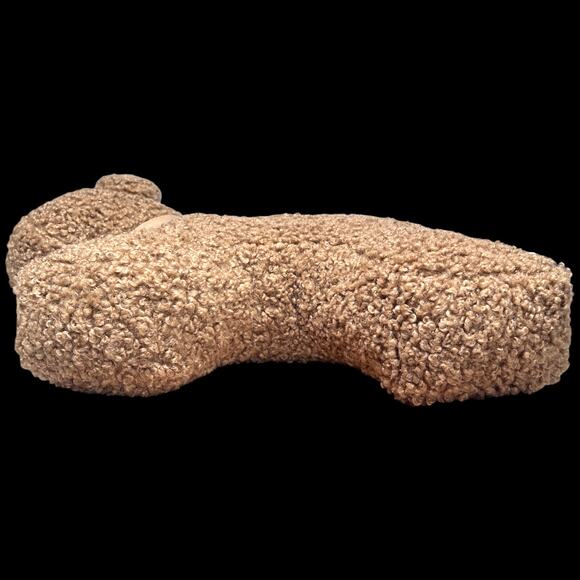 POTTERY BARN Cozy Teddy Faux Fur Dog Pillow Sherpa Plush Puppy Bell Collar - Picture 5 of 7